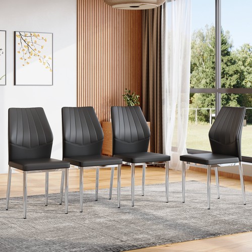 Set black leather dining - pu,